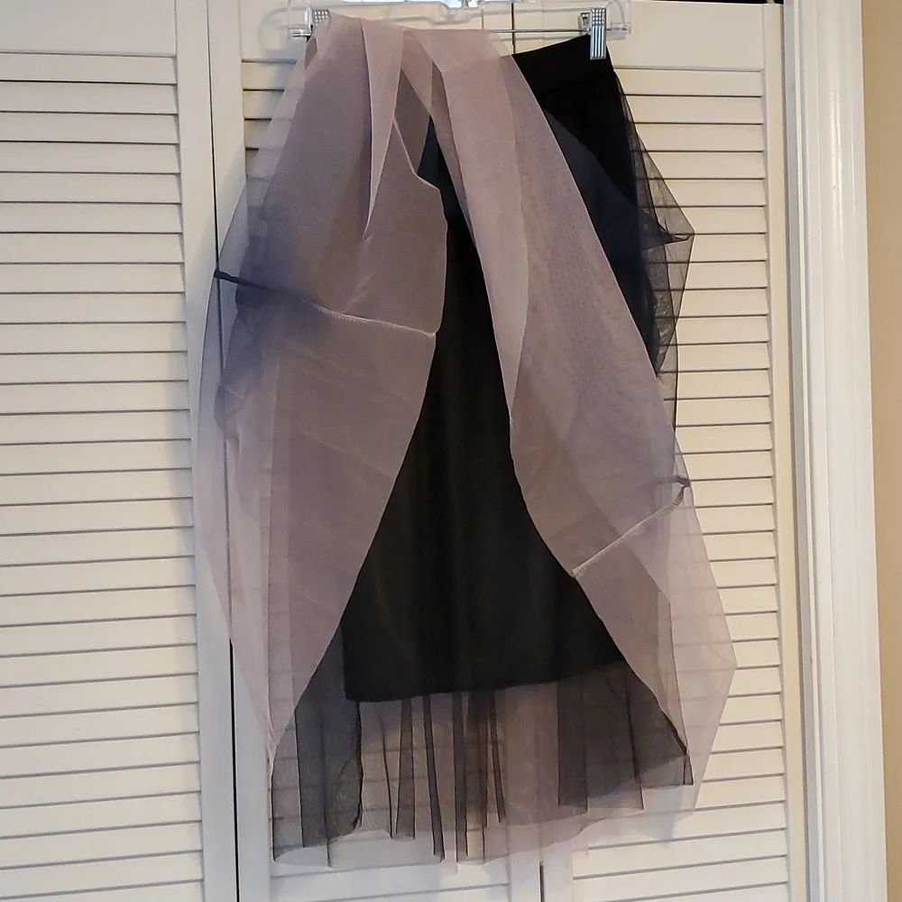Elegant Ombre Black, Blue and Pale Pink Tulle Skirt - Picture 7 of 10